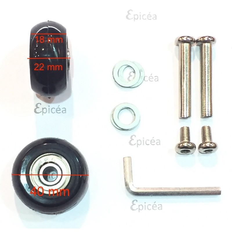 2 Roulettes (40mmx18mm) adaptables