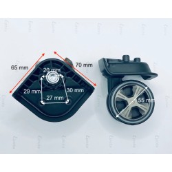 2 ROULETTES DELSEY CARROUSEL 2 ( SAUF TAILLE CABINE 55 cm ) couleur : noir