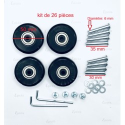 Kit 4 Roulettes adaptables 50 mm