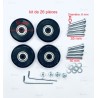 Kit 4 Roulettes adaptables 50 mm
